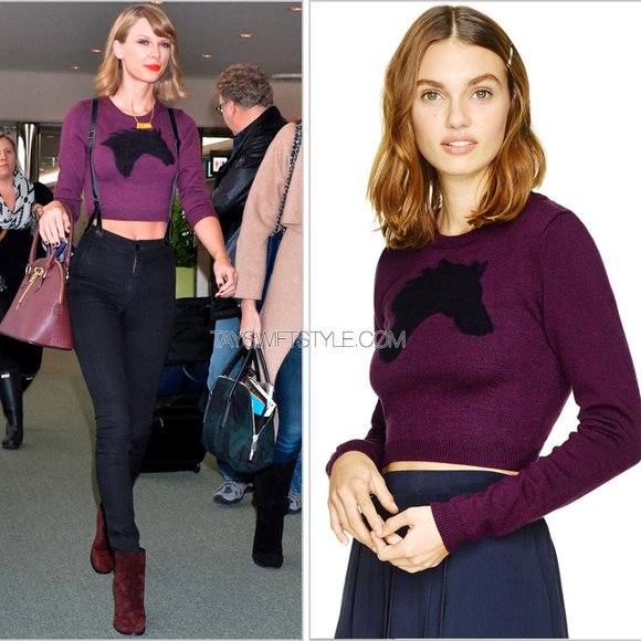 Aritzia Sunday Best STEEL SWEATER Taylor Swift Aritzia Horse Head Sweater - Picture 1 of 6